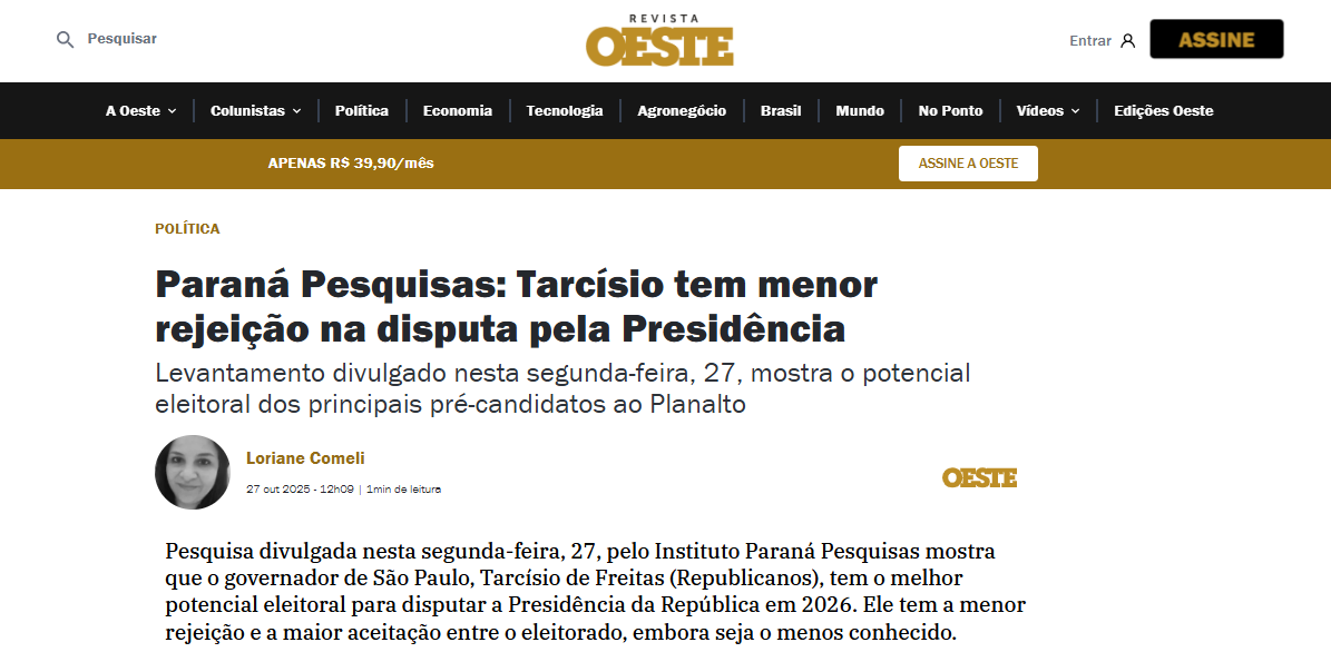 Revista Oeste pesquisa realizada pela Paraná Pesquisas. 2 Revista Oeste pesquisa realizada pela Paraná Pesquisas.