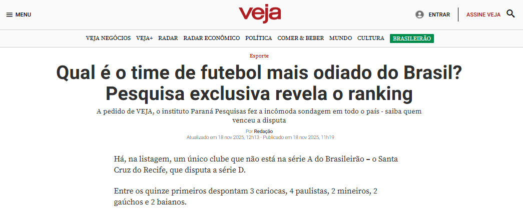 Veja cita pesquisa realizada pela Paraná Pesquisas.