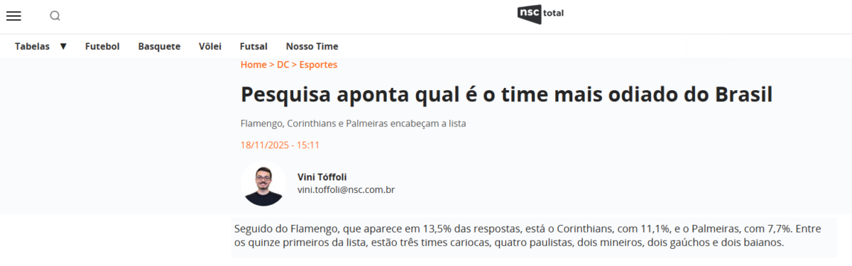 NSC Total cita pesquisa realizada pela Paraná Pesquisas. 2 NSC Total cita pesquisa realizada pela Paraná Pesquisas.