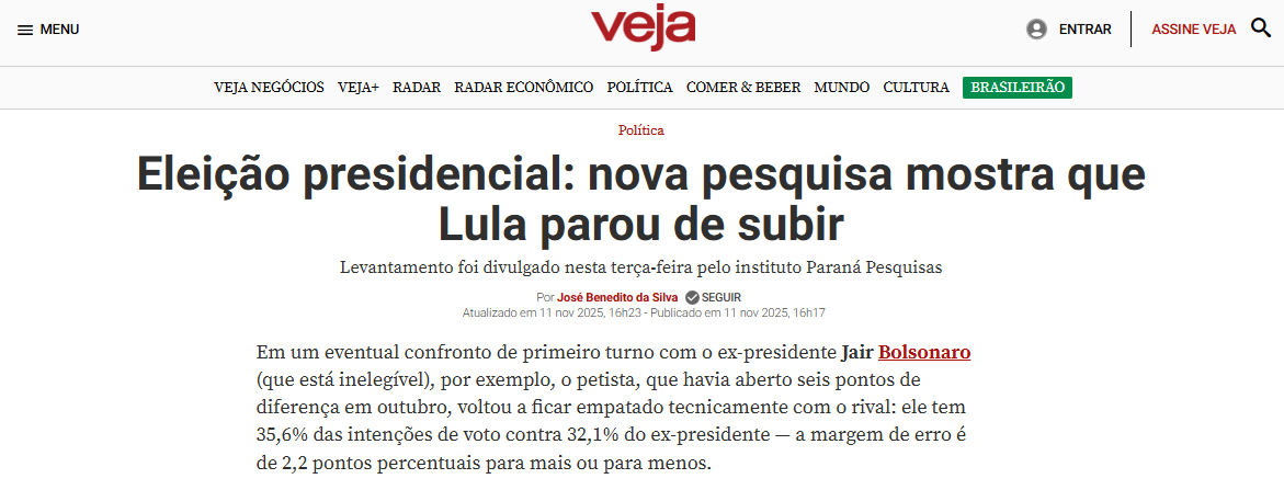 Veja cita pesquisa realizada pela Paraná Pesquisas. 2 Veja cita pesquisa realizada pela Paraná Pesquisas.
