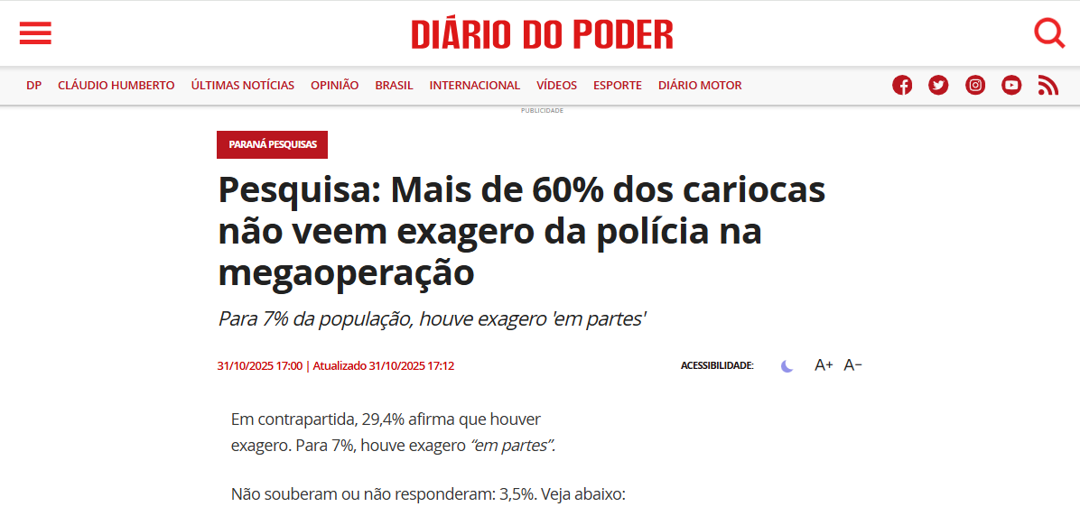 Diário do Poder pesquisa realizada pela Paraná Pesquisas no Município do Rio de Janeiro. 2 Diário do Poder pesquisa realizada pela Paraná Pesquisas no Município do Rio de Janeiro.