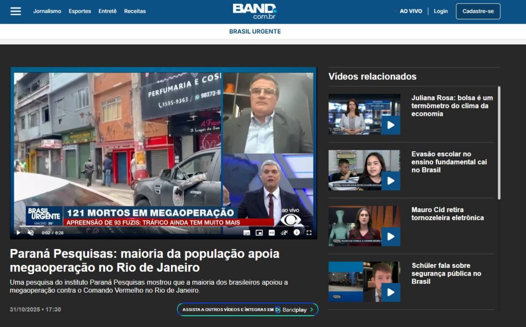Band pesquisa realizada pela Paraná Pesquisas no Município do Rio de Janeiro. 2 Band pesquisa realizada pela Paraná Pesquisas no Município do Rio de Janeiro.