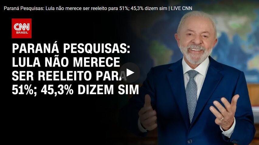 CNN Brasil cita pesquisa realizada pela Paraná Pesquisas. 1 CNN Brasil cita pesquisa realizada pela Paraná Pesquisas.
