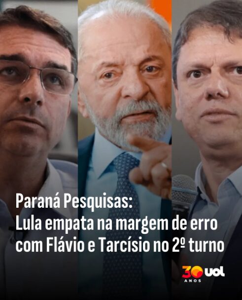 UOL Flash cita pesquisa realizada pela Paraná Pesquisas.