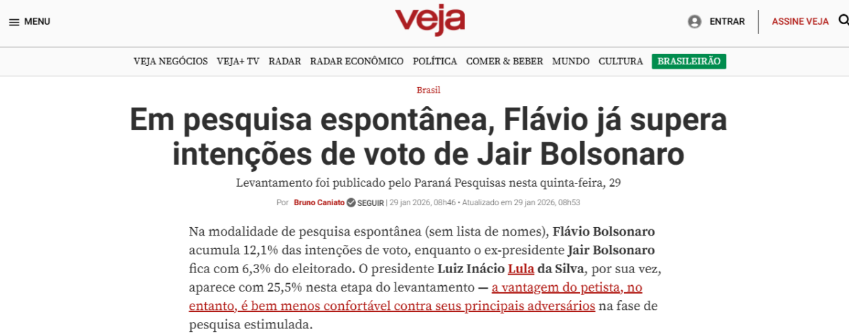 Veja cita pesquisa realizada pela Paraná Pesquisas.