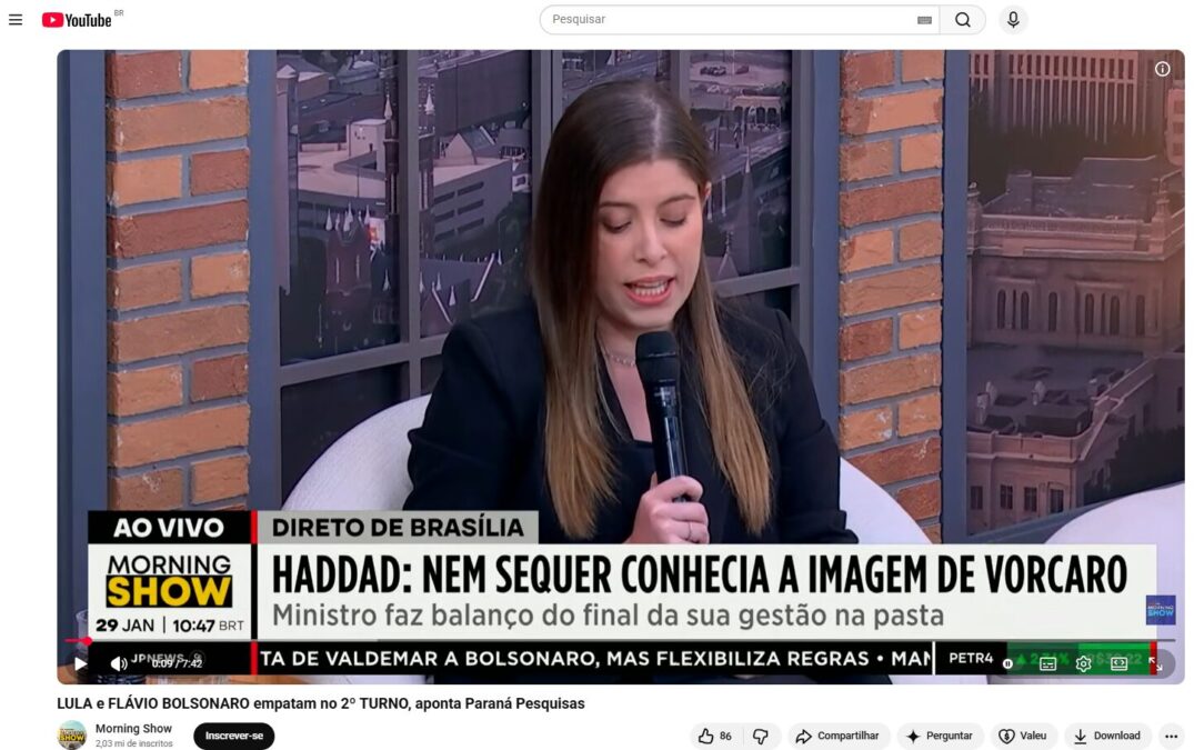 Morning Show cita pesquisa realizada pela Paraná Pesquisas.
