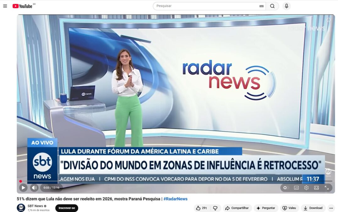 SBT News cita pesquisa realizada pela Paraná Pesquisas.