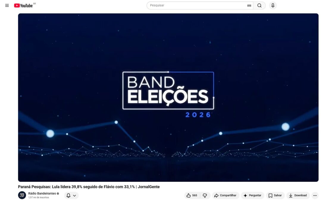 Rádio Bandeirantes cita pesquisa realizada pela Paraná Pesquisas. 2 Rádio Bandeirantes cita pesquisa realizada pela Paraná Pesquisas.