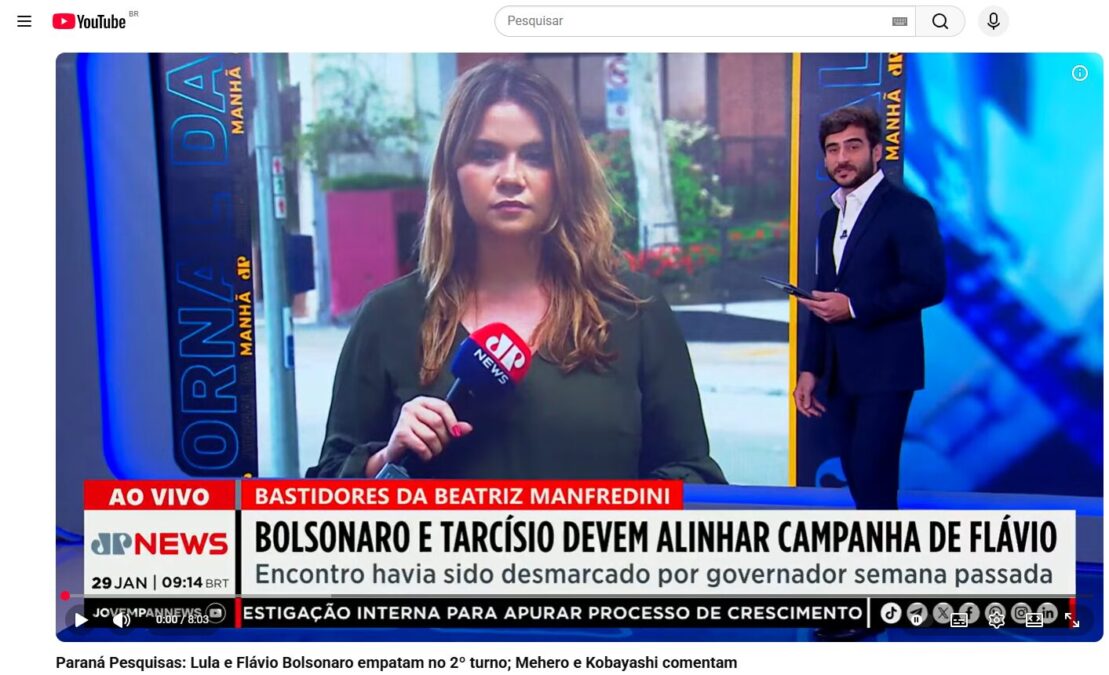 Jovem Pan News cita pesquisa realizada pela Paraná Pesquisas. 2 Jovem Pan News cita pesquisa realizada pela Paraná Pesquisas.