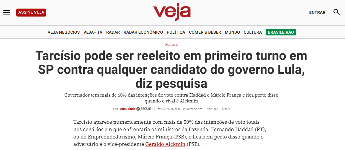 Veja cita pesquisa realizada pela Paraná Pesquisas no Estado de São Paulo. 2 Veja cita pesquisa realizada pela Paraná Pesquisas no Estado de São Paulo.