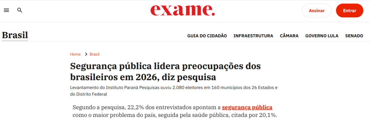 Exame cita pesquisa realizada pela Paraná Pesquisas. 2 Exame cita pesquisa realizada pela Paraná Pesquisas.