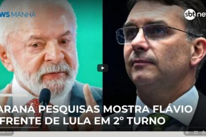 SBT News cita pesquisa realizada pela Paraná Pesquisas.