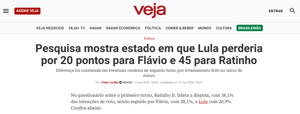 Veja cita pesquisa realizada pela Paraná Pesquisas no Estado do Paraná.