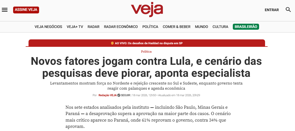 Veja cita pesquisa realizada pela Paraná Pesquisas. 2 Veja cita pesquisa realizada pela Paraná Pesquisas.