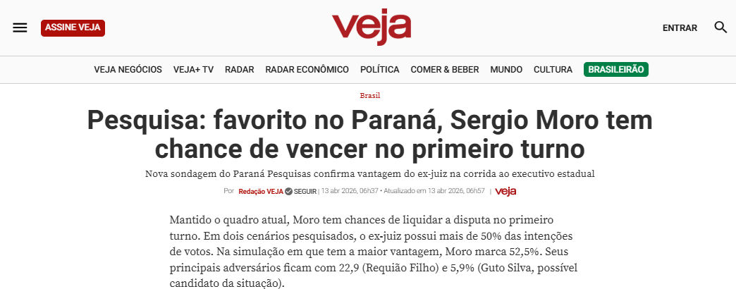 Veja cita pesquisa realizada para Paraná Pesquisas no Estado do Paraná.