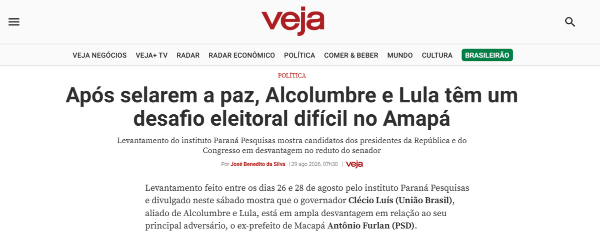 Veja cita pesquisa realizada para Paraná Pesquisas no Estado do Amapá.